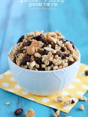 This granola trail mix is such an easy snack! It's healthy, full of protein, and totally delicious.