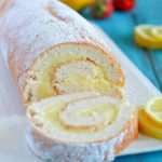 A light angel cake roll filled with a creamy lemon filling. It makes an impressive (lighter) dessert and uses NO butter or oil!