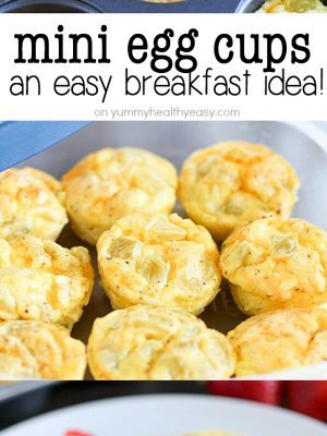 Extremely simple and delicious healthy mini egg cups! A quick breakfast recipe you can make ahead of time and devour all week long!