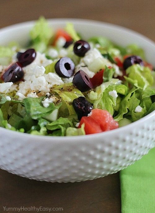Easy Greek Salad with Homemade Dressing