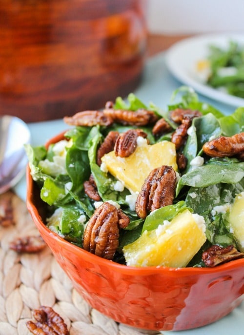 Pineapple Spinach Salad Recipe by The Food Charlatan