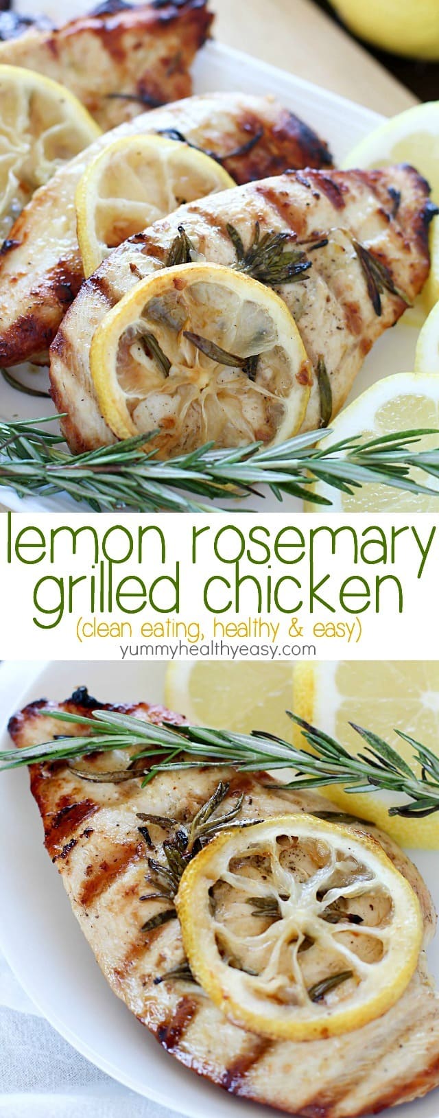 This clean-eating Grilled Lemon Rosemary Chicken recipe is easy to make, healthy and bursting with lemony flavor! #FosterFarmsFresh #AD