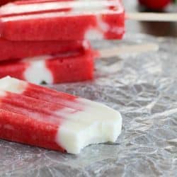 Healthy, easy and delicious Strawberry Yogurt Popsicles - a favorite summer treat everyone in the family will enjoy! Only 4 ingredients!
