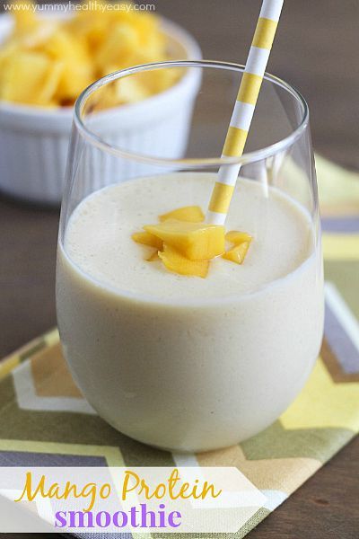 Fresh, easy and healthy mango smoothie with tofu as the protein!!