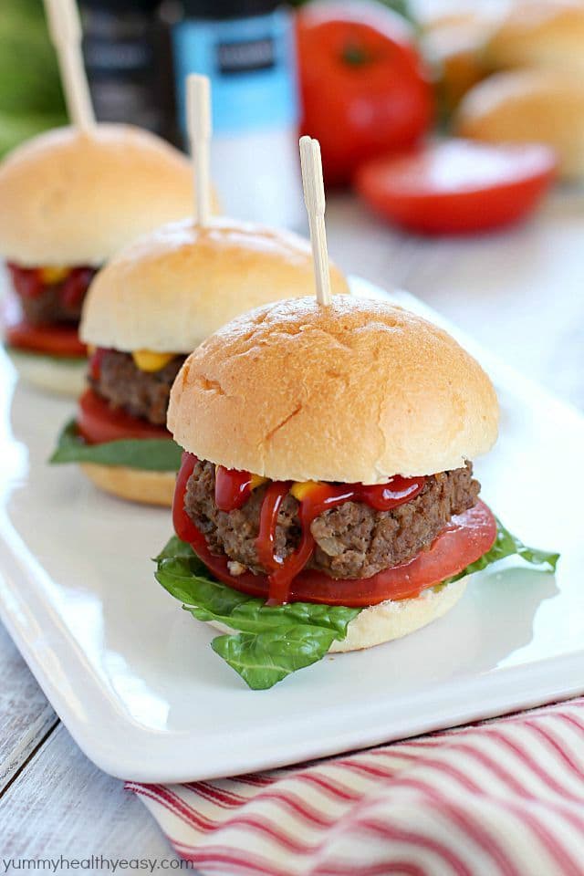 Juicy, flavorful Blue Cheese Beef Sliders for the win! Not only are these delicious, but they're super easy too! And with a secret ingredient... #ad 