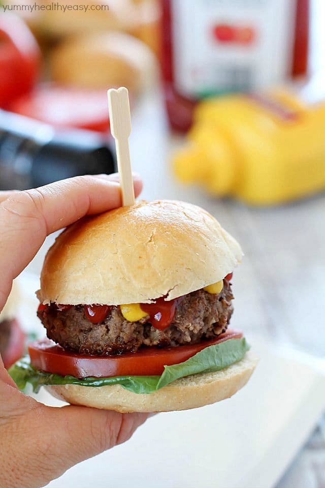 Juicy, flavorful Blue Cheese Beef Sliders for the win! Not only are these delicious, but they're super easy too! And with a secret ingredient... #ad 