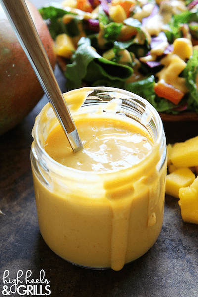 Creamy Mango Chipotle Salad Dressing by High Heels & Grills