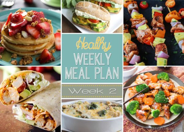 Healthy Weekly Meal Plan Week 2 - some great breakfast, lunch and dinner ideas in this menu roundup!