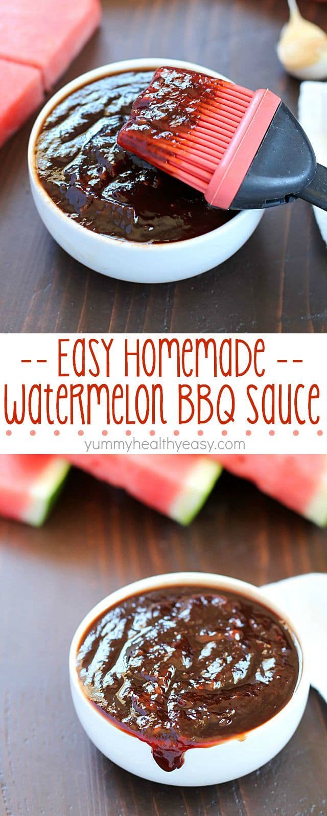 Watermelon Homemade BBQ Sauce - it's quick, simple to make and tastes deliciously sweet & tangy! Plus a $325 Visa Card giveaway!