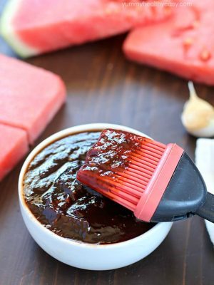 Watermelon Homemade BBQ Sauce - it's quick, simple to make and tastes deliciously sweet & tangy! Plus a $325 Visa Card giveaway!