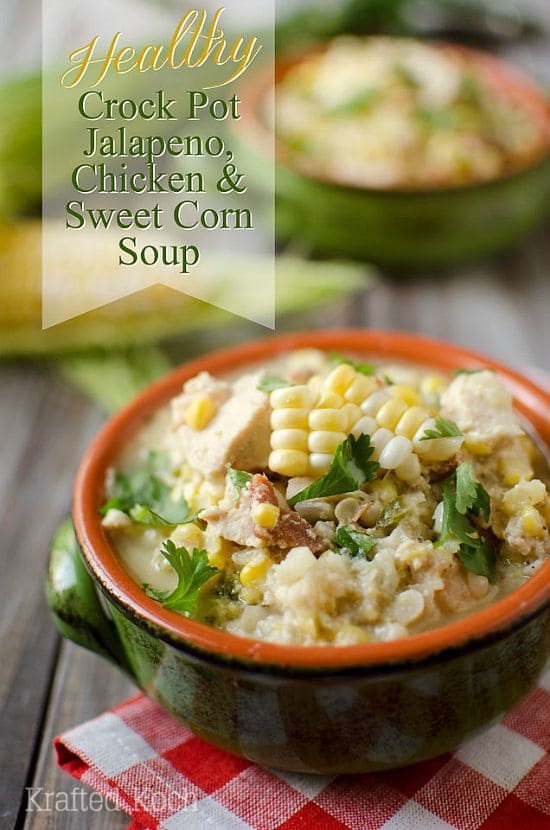 Crock Pot Jalapeno, Chicken & Sweet Corn Soup by The Creative Bite