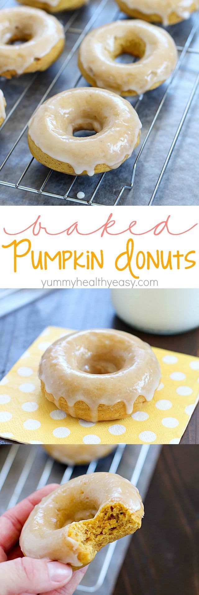You won't believe the incredible flavor in these Baked Pumpkin Donuts... especially since they're so easy to make! Every bite is soft, moist and full of pumpkin & spice flavors. One of the best donut recipes I've ever had! #truvia #ad
