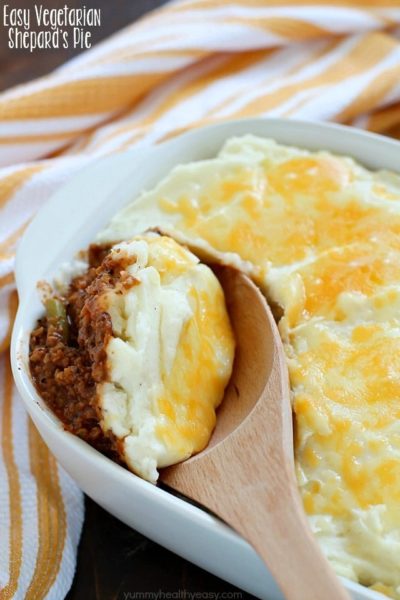 The most delicious and easy to make vegetarian shepard's pie (aka cottage pie). It's meat-free and utterly delicious!