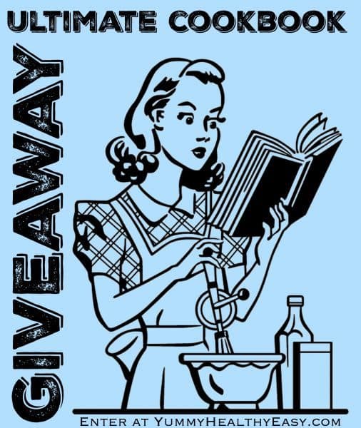 Ultimate Cookbook Giveaway on YummyHealthyEasy.com! This amazing giveaway is for a prize pack valued at over $200. If you love cookbooks, this one's for you!