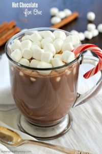 Ever crave a mug of homemade hot chocolate but don't want to make a whole batch? Check out this Hot Chocolate for ONE! Only 4 easy ingredients to a fabulous mug of hot chocolate!