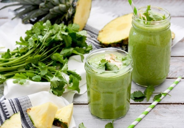 Tropical Cilantro Smoothie by The Floating Kitchen