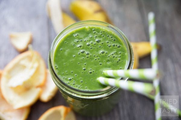 Banana Orange Green Smoothie from Tried and Tasty