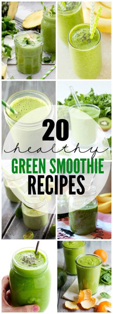 Green smoothies are a quick and simple way to get your veggies in and jumpstart your day with natural energy! Here are 20 Healthy Green Smoothie Recipes to give your body the nutrition it needs to tackle the day.