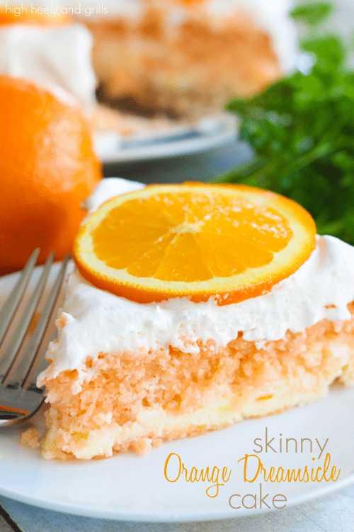 Skinny Orange Dreamsicle Cake by High Heels and Grills