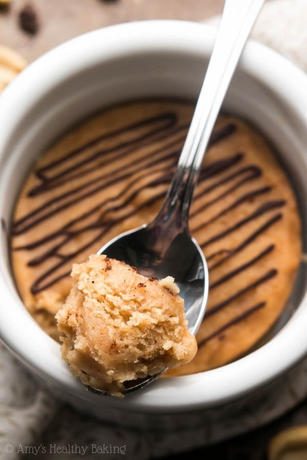 Single Serving Peanut Butter Mug Cake by Amy's Healthy Baking
