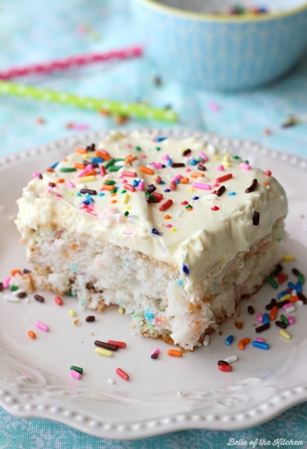 Skinny Funfetti Cake by Belle of the Kitchen