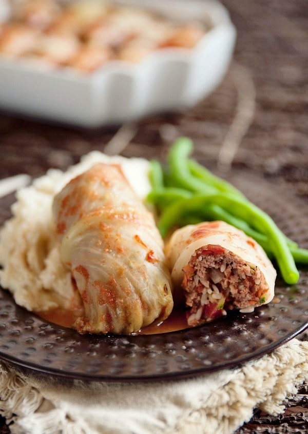 Beef, Rice & Vegetable Stuffed Cabbage Rolls are a comforting meal loaded with vegetables for a well-rounded and delicious dinner!