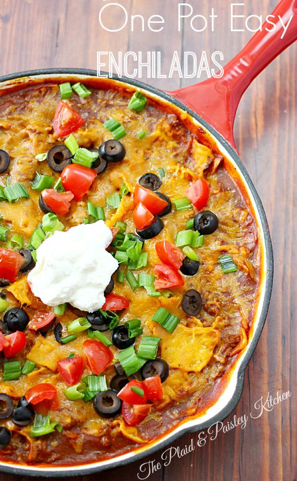 One Pot Easy Enchiladas by The Plaid and Paisley Kitchen