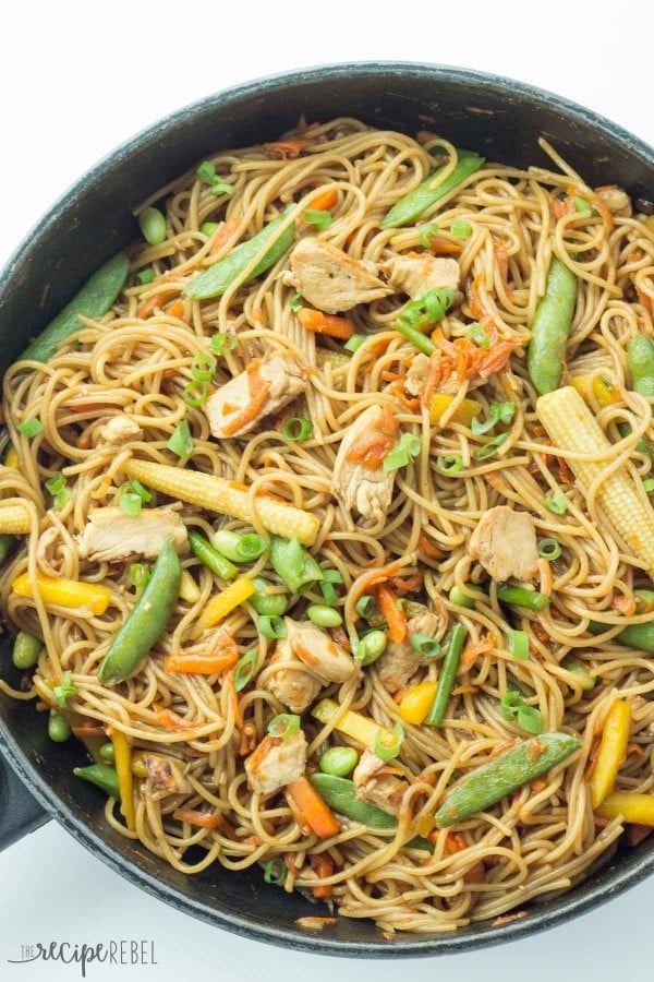 One Pot Chicken Chow Mein by The Recipe Rebel