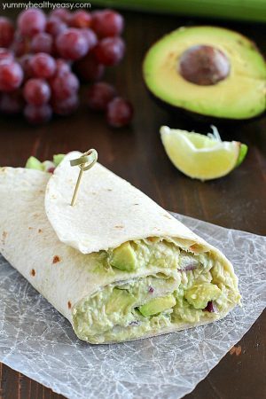 Avocado Chicken Salad Wrap - Yummy Healthy Easy