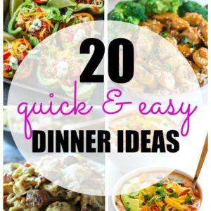 Easy dinner recipes to the rescue! Pressed for time when it comes to weeknight meals? Here are 20 Quick and Easy Dinner recipes to help you get food on the table in 30 minutes or less!
