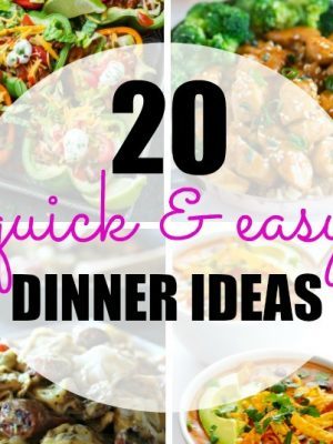 Easy dinner recipes to the rescue! Pressed for time when it comes to weeknight meals? Here are 20 Quick and Easy Dinner recipes to help you get food on the table in 30 minutes or less!