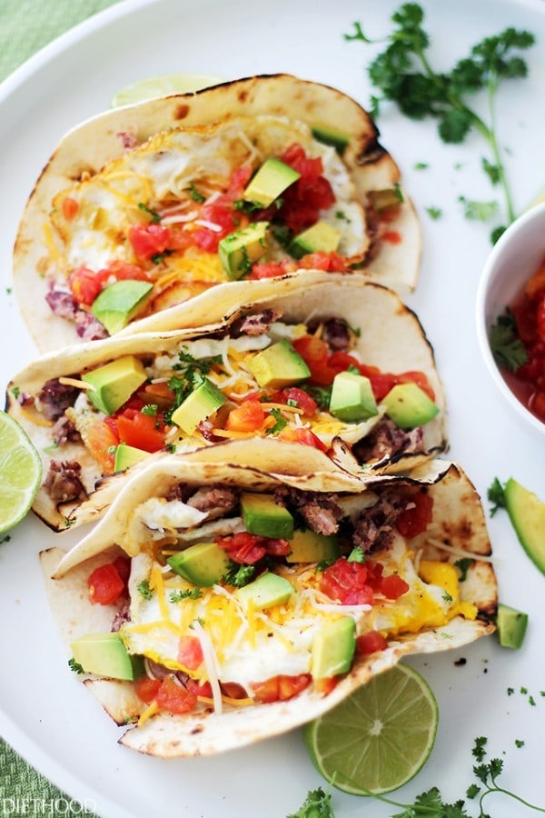 Huevos Rancheros Tacos by Diethood