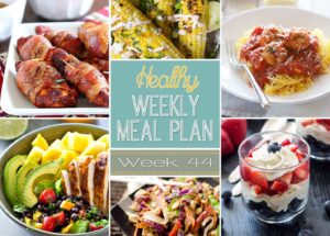 Check out this Weekly Meal Plan that's full of healthy dinners plus a healthy lunch, side dish, snack and dessert! Make your weekly menu planning so much easier with our healthy weekly meal plan!