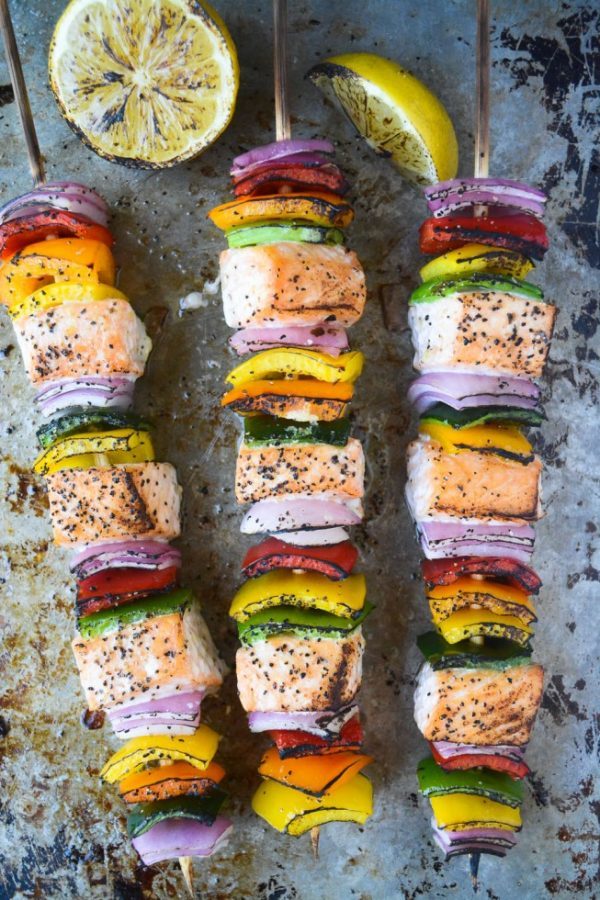 Rainbow Salmon Skewers by The View From Great Island