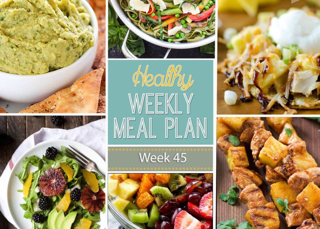 Get out your grocery list and get ready to make some yummy and healthy dinners! And also a lunch, snack, side dish & dessert added in for you! You will love what we've come up with for you to make with our Healthy Weekly Meal Plan! This is week #45...