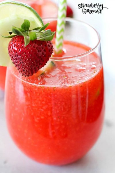 Strawberry Limeade to quench your thirst on a hot summer day! This drink recipe is a copycat of The Habit Burger Grill's Strawberry Limeade recipe. It's easy to make and lower-sugar thanks to Truvía® sweeteners! Definitely a must-make drink! AD