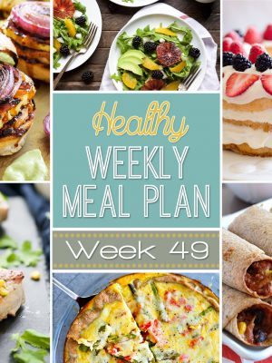 Want some new dinner ideas? Looking to eat healthy? Check out this week's Healthy Weekly Meal Plan! Week #49 has all sorts of yummy dinner ideas PLUS a healthy breakfast, lunch, side dish and dessert too! Definitely need to check out these recipes!