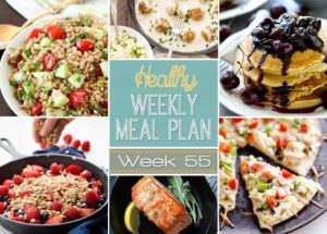 Healthy Weekly Meal Plan #55 will help you plan out your dinners for the whole week while also adding in a lunch, side dish, breakfast and healthy dessert recipe too! So many great recipes all in one place!