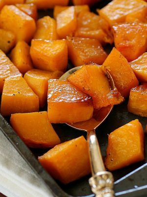Caramelized Butternut Squash makes the tastiest side dish! It's one of the best ways to cook butternut squash and it's super easy to make! With a little sweet and a little spice, this butternut squash recipe will knock your socks off! AD