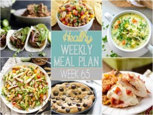 Healthy Weekly Meal Plan #65 - plan out your healthy meals for the week! This weeks menu plan is packed with yummy recipes you will love!