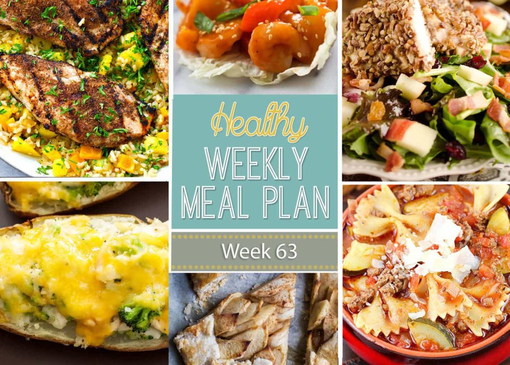 Healthy Weekly Meal Plan #63 is filled with the best healthy fall recipes! From soups to fall inspired salads, we've got you covered for every dinner this week plus a few extra healthy recipes you'll love!