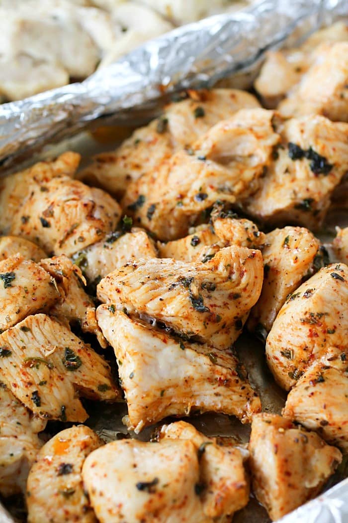Add variety to that boring meal prep chicken with these three delicious clean-eating marinades! Separate a cookie sheet into thirds using tinfoil and create three different flavors of chicken for your meal plans!