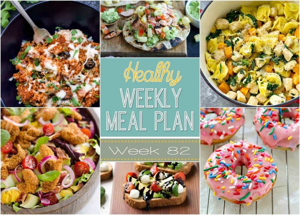 Healthy Weekly Meal Plan #82 is full of delicious dinner recipes for you to try every night of the week plus a breakfast, lunch, snack, side dish and dessert recipe, too. The best part is they're all healthy! 