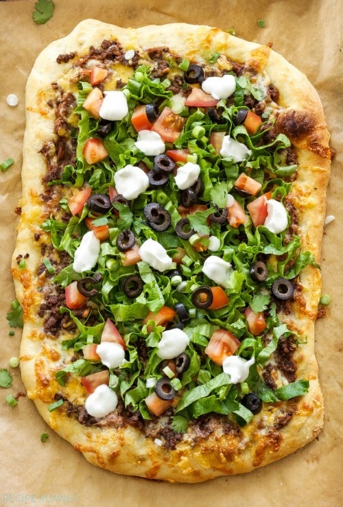 This Taco Pizza is the perfect mash-up for nights when you can’t decide between tacos or pizza!