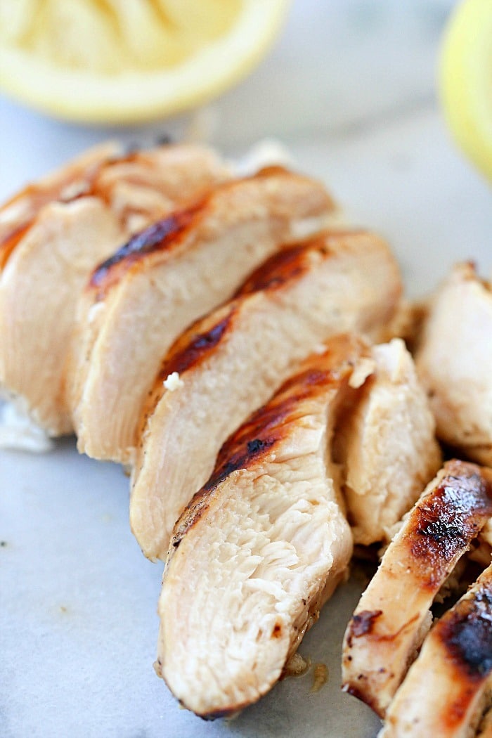 This is seriously the best chicken marinade recipe! I have made this marinade a hundred times and it always makes a super flavorful, cut-it-with-a-fork tender chicken breast. You will love the flavor and it's so easy and healthy too!