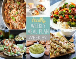 Check out this week's Healthy Weekly Meal Plan! It has a weeks worth of healthy recipes that you & your whole family will love! Recipes for breakfast, lunch, and dinner with a few snacks and a dessert thrown in, too!