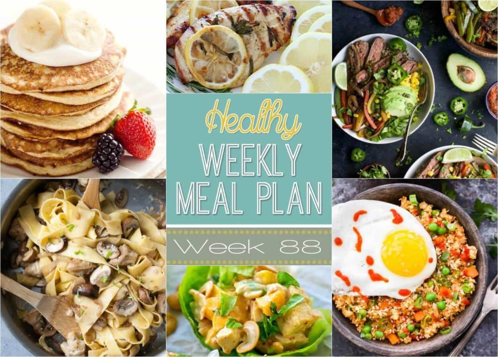 This week's Healthy Weekly Meal Plan #88 has a healthy dinner recipe for every day of the week plus a healthy breakfast, lunch, side dish and dessert recipe! This is the easiest way to eat healthy through the week - we've done the hard work for you! :)