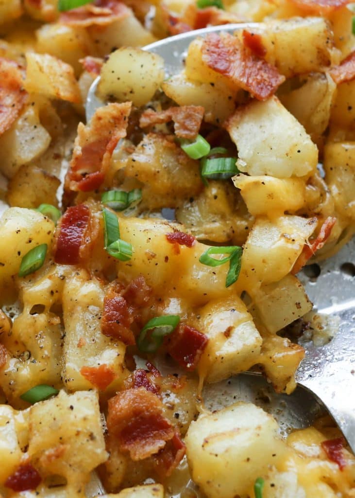 Crispy Cheese Bacon Potatoes by Barefeet in the Kitchen