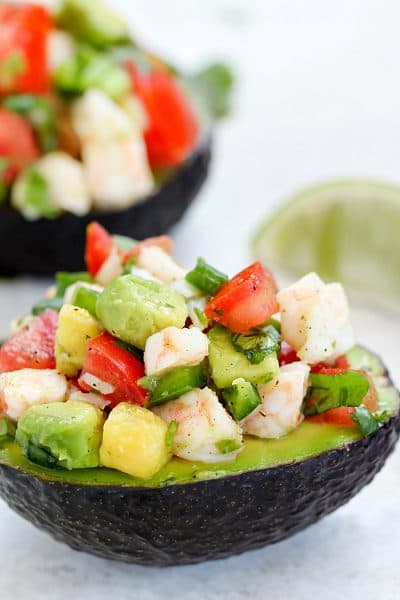 The Best Easy Avocado Shrimp Ceviche Recipe with a little spice!