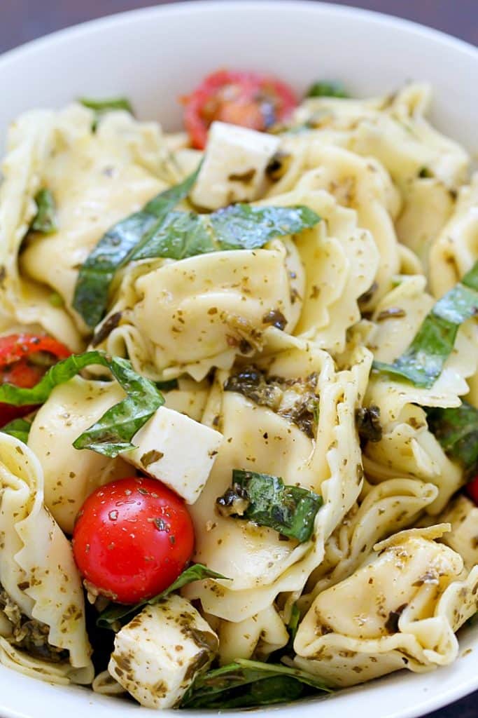 Easy Tortellini Pesto Salad - Yummy Healthy Easy